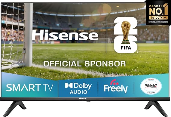 Hisense 40" 40E4QTUK FHD LED TV with Freely - Direct Lit LED, Dolby Audio, Natural Colour Enhancer, Games Mode, Sports Mode with Freely, Disney +, YouTube, Netflix [Energy Class F]