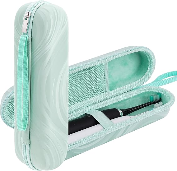 Dual Electric Toothbrush Case, Portable Bag for Travelling, Large Toothbrush Case Holder Compatible with AquaSonic, Sumkyle, Oral-B iO Series, Philips Sonicare (Green)