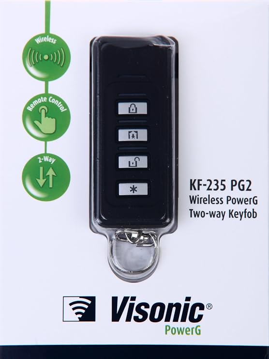 Visonic RWM-CSB-XFX PowerG KF-235 PG2 UK Power Master 4 Button Two-Way Keyfob