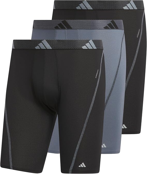adidas Men's Men's Sport Performance Mesh 3-pack Long Boxer Brief Underwear (pack of 3)