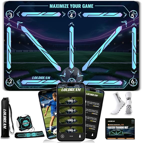 Soccer Training Mat with Video Drill Soccer Training Equipment for Practice