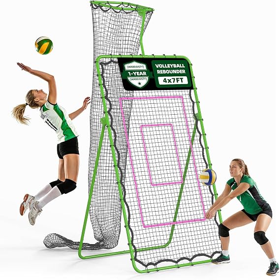Volleyball Rebounder Net 7x4 FT, Adjustable Volleyball Training Equipment