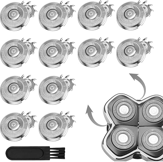 13PCS Shaver Replacement Blades for Pitbull Skull with 1 Cleaning Brush,Replacement Shaver Heads,Replacement Shaver Heads for Skull Shaver Pitbull Gold Pro Razors