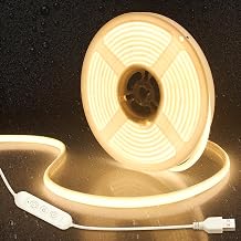 Aclorol 6M COB LED Strip Light Warm White 3000K Outdoor LED Strip Light Waterproof IP67 with 1.4M USB Cable Dimmable Tape Light for Kitchen Shower Niche RV Awning Lighting Outdoor Patio Decoration [Energy Class F]