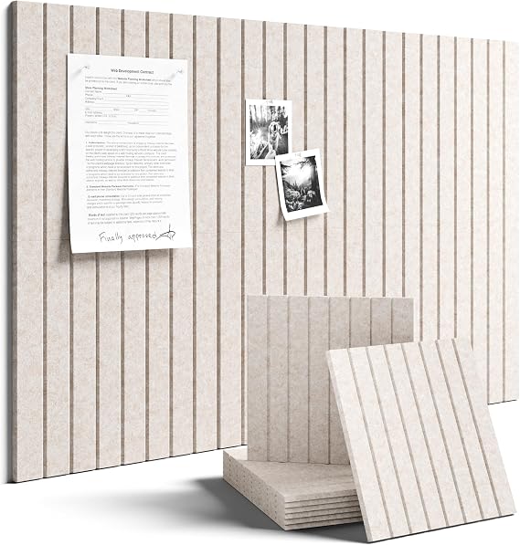 Fluxynara 36" x 24" Large Felt Bulletin Board, Oatmeal