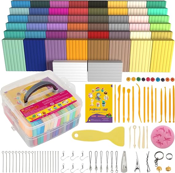 Aestd-ST Polymer Clay 50 Colors, Oven Bake Modeling Clay for Kids