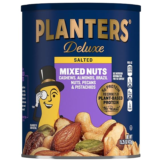 PLANTERS Deluxe Mixed Nuts, Plant Based Protein, 15.25 Oz (1 Ct)