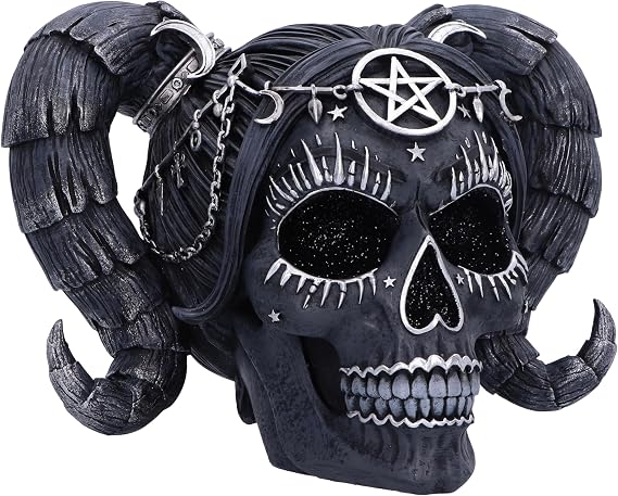 Nemesis Now Drop Dead Gorgeous Solve and Coagula Figurine, Baphomet Doll Skull Ornament, Female Black Skull Figurine, Cast in The Finest Resin, Expertly Hand-Painted, 20.5cm