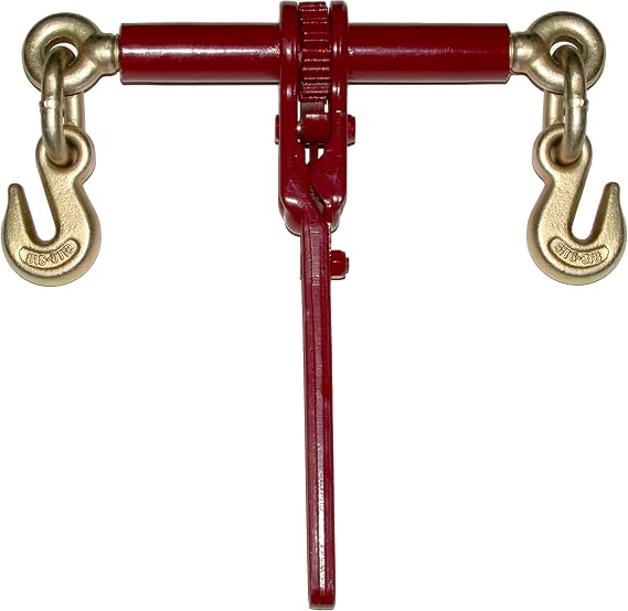 Ratchet Load Binder 1/2" - 5/8" Size | Premium Gold Tip Forged Grab Hook | Two Piece Handle | 18,100 lbs | Max Capacity 54,300 lbs (Professional Cargo Control)