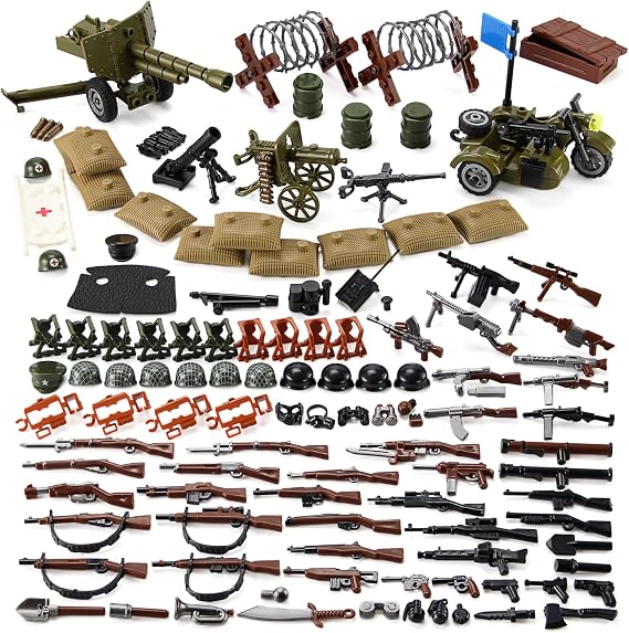 WW2 Weapons Pack US Army Set Military Gear Piece Kit for Soldier Figures