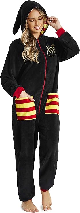 Harry Potter Pajama for Women, Adult Fleece Hooded Pajamas S-XL, Unisex Gifts