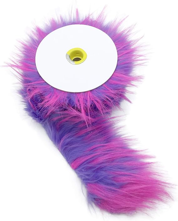 Faux Fur Trim Raccon Fox Fur Ribbon Craft Furry Stripe for Slippers Slides Fringe 2 Yards (Purplish Pink)