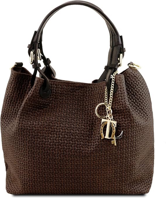 Tuscany Leather TL KeyLuck - Woven printed leather shopping bag - TL141573