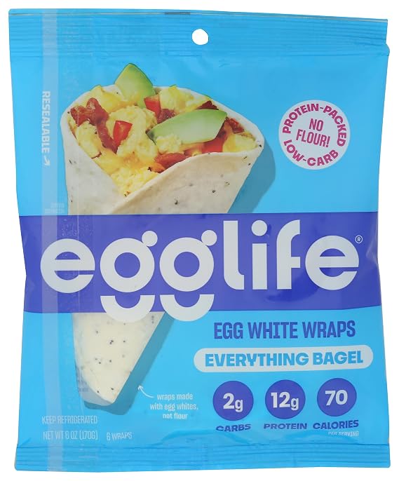 Egglife, Wraps Egg White Everything Bagel, 6 Ounce