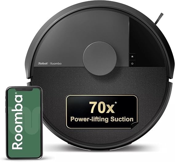 iRobot Roomba 105X Robot Vacuum, Smart LiDAR Mapping, 70X PowerLifting Suction, Custom Room Cleaning, App & Voice Control, Auto Recharge, Great for Homes with Pets & Kids