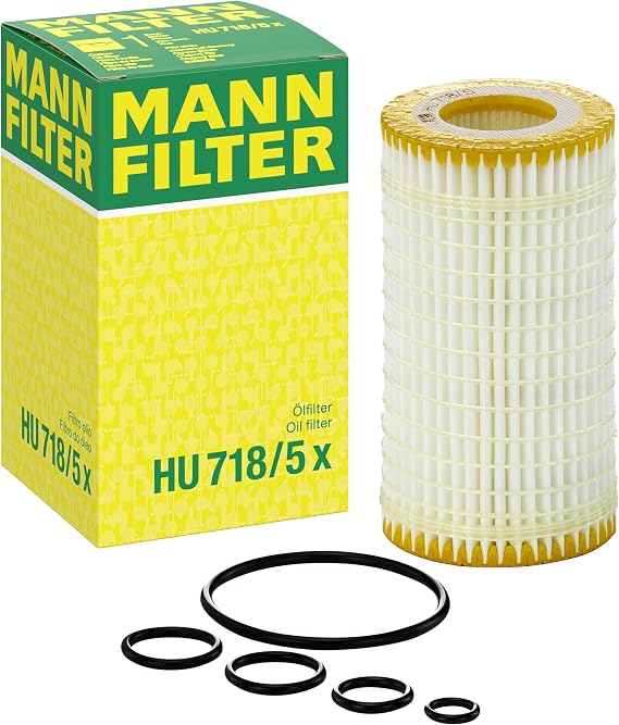 Mann Filter HU 718/5 x Cartridge Oil Filter Replacement Compatible With Dodge Sprinter 2500 Van (2007-2008), Sprinter 3500 Van (2007-2008), Mercedes-Benz C230 (2006-2009)
