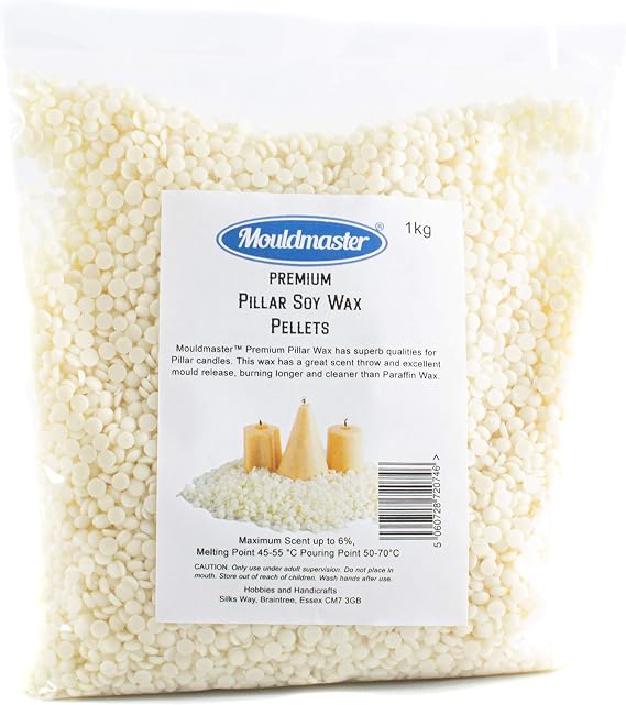 Mouldmaster Premium Pillar Soy Wax Pellets 1 KG, White/Cream, 1Kg, MP08
