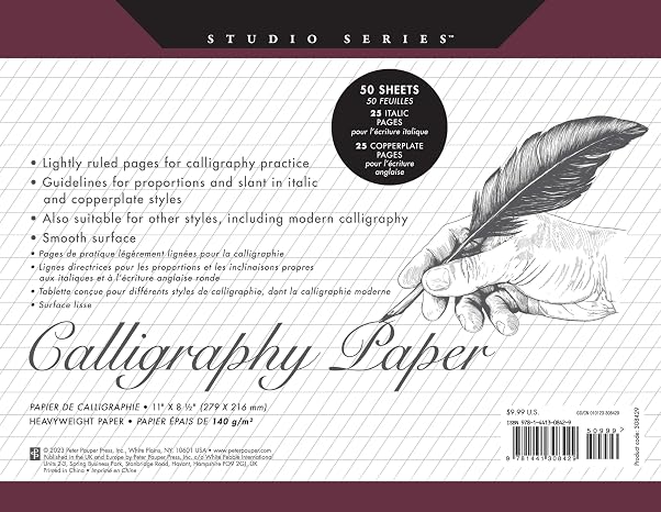 Studio Series Calligraphy Paper Pad: 50 Sheets