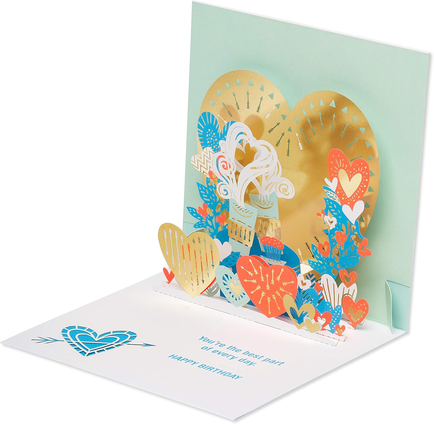 American Greetings Pop Up Romantic Birthday Card Hearts