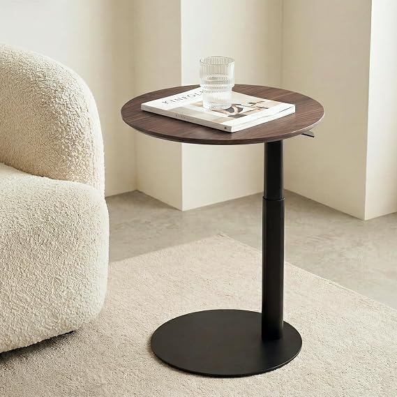 FLEXISPOT Round Adjustable Side Table with One-Hand Height Adjustment