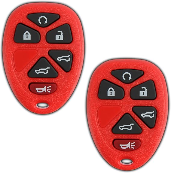 2X KeylessOption Key Fob Replacement for 2007 2008 2009 2010 2011 2012 2013 2014 Cadillac Escalade Chevrolet Chevy Suburban Tahoe GMC Yukon Remote, 6-Button 15913427, Locksmith Required 2011+