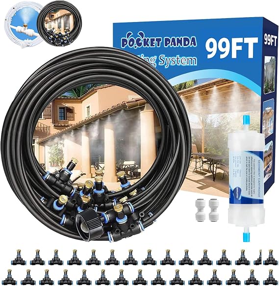 Misters for Outside Patio, Outdoor Water Misting Cooling System,99FT|30M.