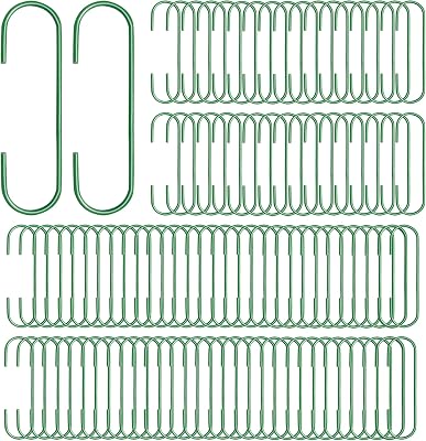 Quacc 100 PCS Green Bauble Hooks Metal Ornament Hooks for Christmas Tree Wreaths Home Kitchen Party Decoration Green