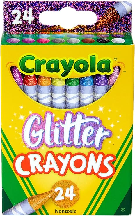 Crayola Glitter Crayons 24ct, Coloring Crayons for Kids, School Supplies