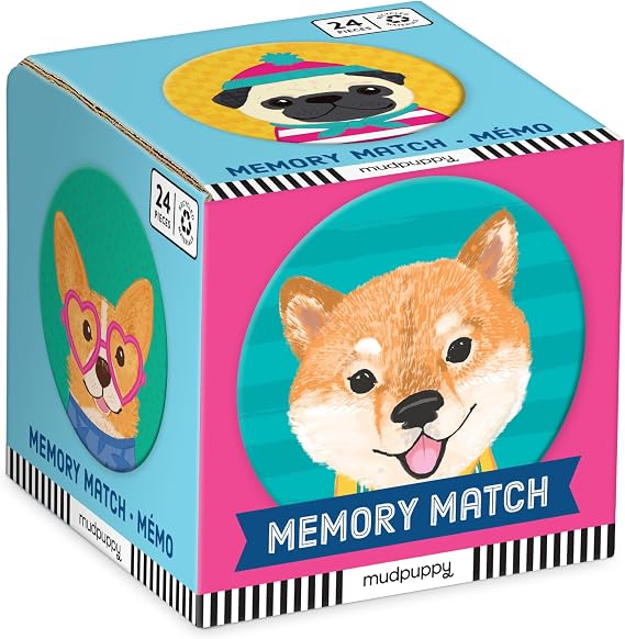 Mudpuppy Dog Portraits Mini Memory Match, Multicolor