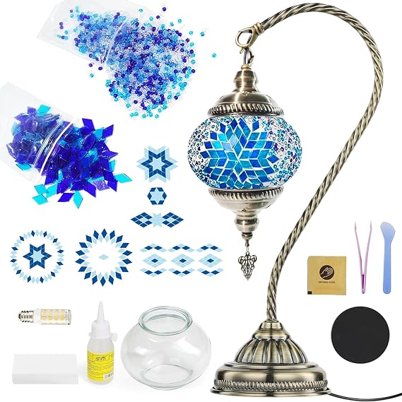 DIY Turkish Mosaic Lamp Kit, Bedside Turkish Lamp for Adults & Teens
