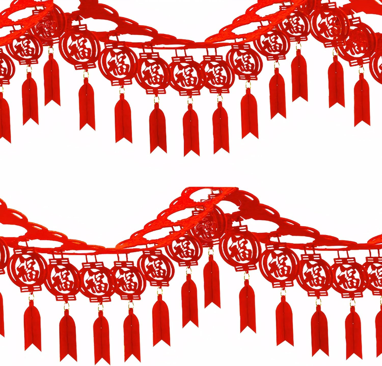 12 PCS 29.52 Long Chinese New Year Garland Good Luck Garland Chinese Lunar New Year Party Decorations 2025, Chinese Red Hanging Garland, Lunar New Year Festival Supplies Garland Decorative