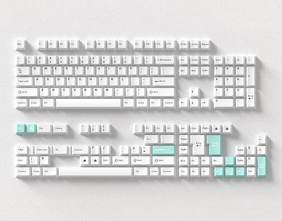 MK x Vortex Black on White 171 Key Cherry Profile Double Shot PBT Keycaps