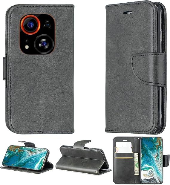Aroepurt Case for Tecno Phantom X2 Pro Case Compatible with Tecno Phantom X2 Pro Phone Case Flip Stand Cover PU Leather YZW Wallet Case Black