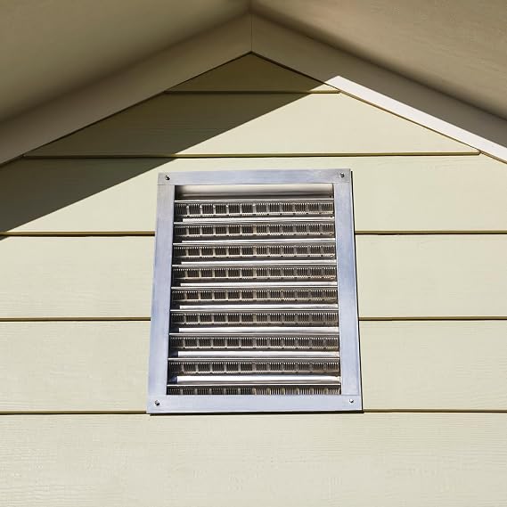 GAF Master Flow - 18" x 24" Aluminum Wall Louver Static Vent with Mill Finish, Flush/Recessed Mount, Durable One-Piece Construction, Corrosion-Resistant, Enhances Attic Ventilation, and Easy Install