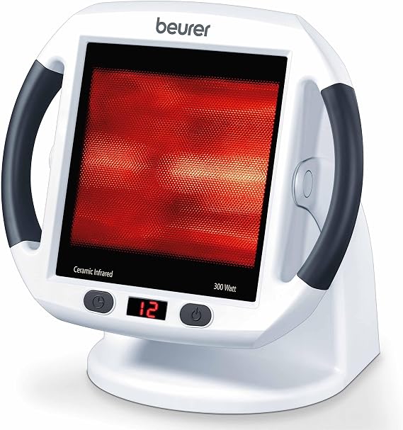 Beurer IL50 Infrared Heat Lamp Heated Red Light Therapy Lamp for Body, Face, Sinuses, Skin - Effective Muscle Pain & Cold Relief Treatment by Improving Blood Circulation
