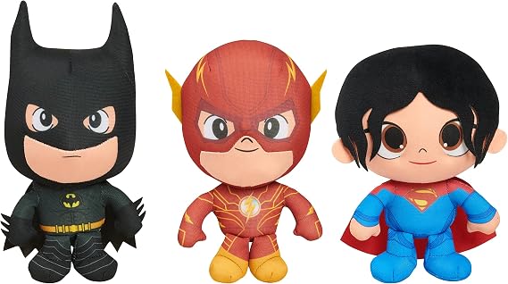 The Flash Small Plush Bundle 3-Pack with the Flash, Batman, and Supergirl 7-Inch Plush Toys, The Flash Movie, Kids Toys for Ages 3 Up by Just Play