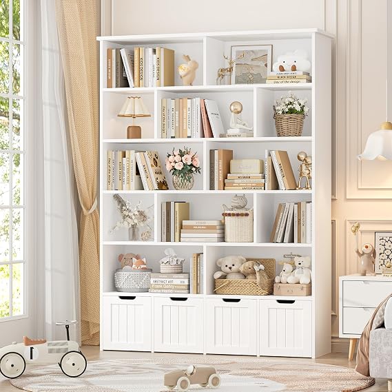 FINETONES 69" H Large Toy Storage Organizer with 4 Movable Drawers