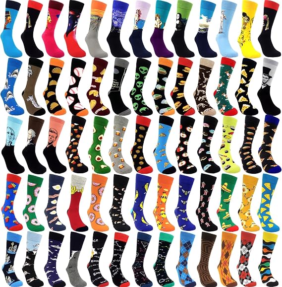 HSELL Mens Dress Socks Funny Novelty Crazy Design Cotton Socks Gift for Men