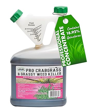 Pro Crabgrass & Grassy Weed Killer - 18.92% Quinclorac Compare to Drive XLR8 Concentrated Professional Crabgrass Herbicide Quick Drying with Residual Control - 64 Ounces