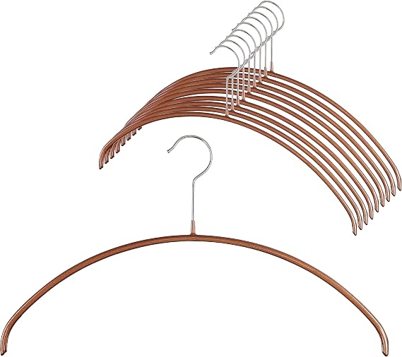 Mawa by Reston Lloyd Euro Series Non-Slip Space Saving Steel Clothes Hanger for Shirts, Dresses, Sweaters, Style 40/P, Copper