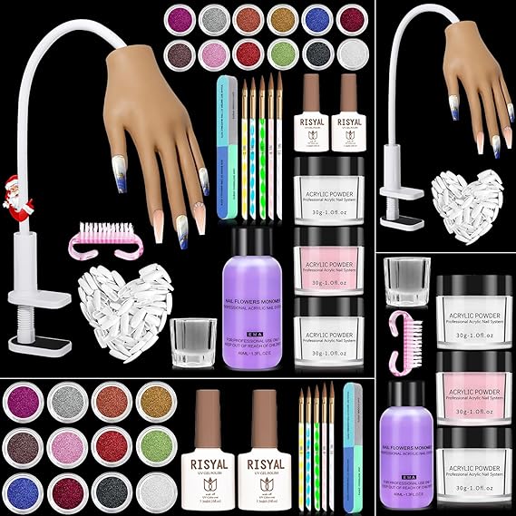 Yokilly Practice Hand for Acrylic Nails with Acrylic Nail Kit for Beginners