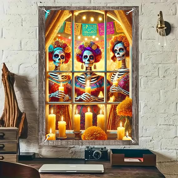 BlissYard Halloween Window Banner 31x47 Inch Polyester