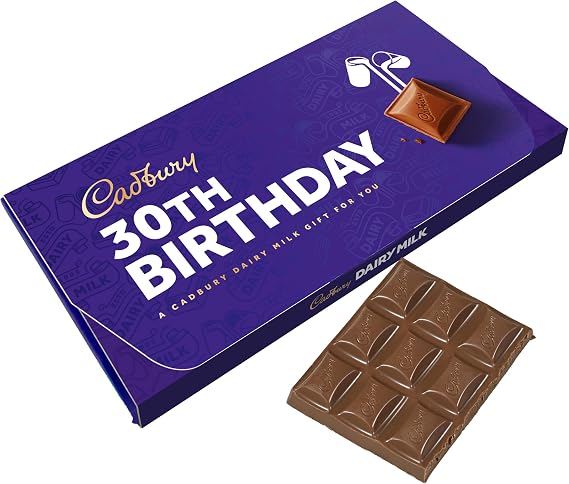 Cadbury 30th Birthday Dairy Milk Chocolate Bar With Gift Envelope