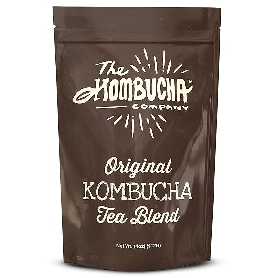Yerba Mate and English Breakfast Black Tea for Kombucha Brewing - Loose Leaf Tea Blend to Successfully Grow Scoby With 3 Reusable Cotton Tea Bags Brews 10 Gallons