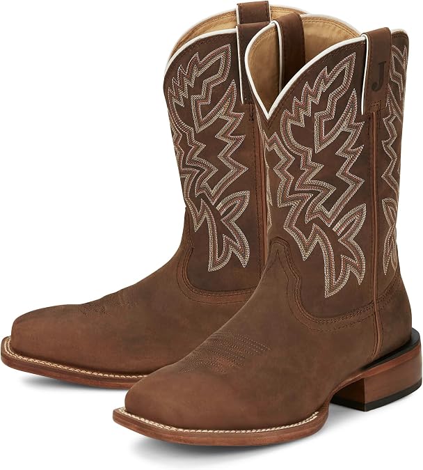 Justin Jackpot 11" Western Boots for Men, Wide Square Toe