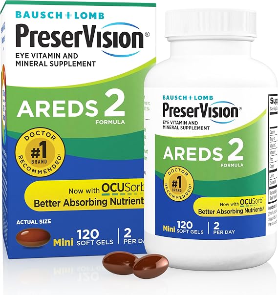 PreserVision AREDS 2 Eye Vitamins Lutein Supplement 120 Softgels