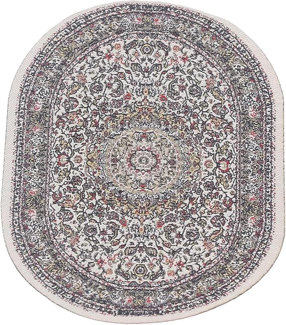 1:12 Dollhouse Rug,Miniature Oval Carpet Dollhouse Accessories, Mini Welcome Floor Blanket Dollhouse Blankets for Doll House Furniture Decor (B02 Beige)
