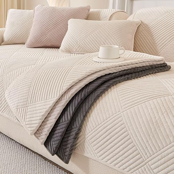 Sofa Cover - New Soft FlannelUniversal Sofa Covers Seater, Non-Slip Sofa Slipcovers Washable, Corner Sofa Cover Couch Covers Furniture Protector for Living Room