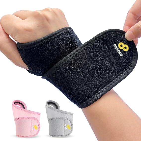 BRACOO Wrist Support Brace – Adjustable Wrist & Hand Wrap Strap for Gym, Weightlifting, Tennis, Tendonitis, Carpal Tunnel, Arthritis, for Right & Left Hand, WS10