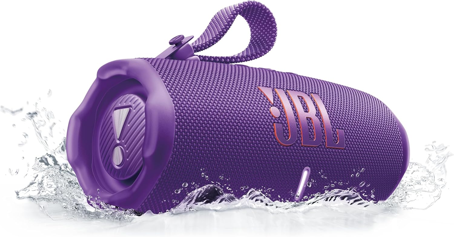 JBL Charge 6, Wireless Portable Bluetooth Speaker, 28 Hours of Playtime, IP68 Waterproof, Dustproof and Drop-Proof, Pro Sound with AI Sound Boost, Auracast Multi-Speaker Connection, Purple